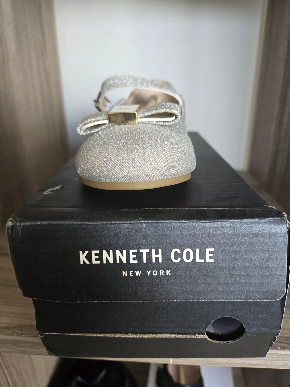 Kenneth Cole Kids' Glitter Mary Jane Ballet Flat - Silver